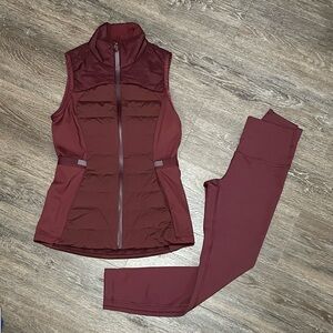 EUC Lululemon Matching Red Merlot Set. Size 4